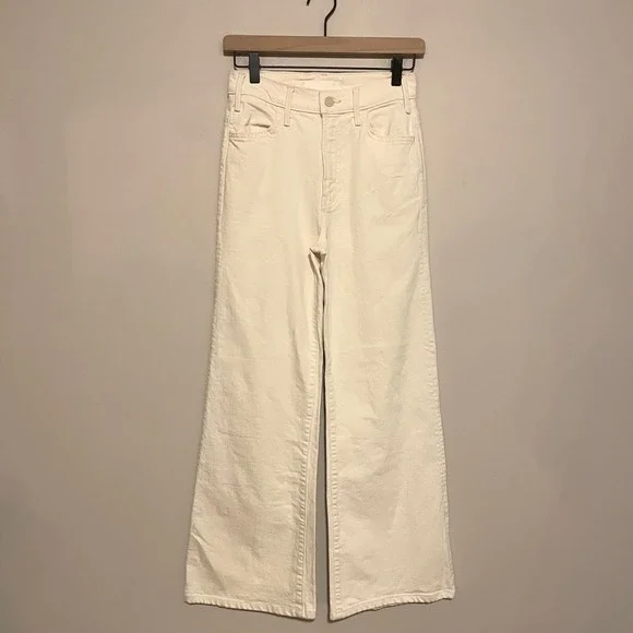 Mother Superior jeans The Hustler Roller Heel Act Natural 25 wide leg cream boho - Picture 2 of 9